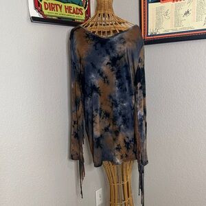 Bohemian Tie-Dye Long Sleeve Top